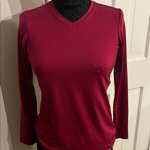 Patagonia Women's Long Sleeve V-Neck Top - Burgundy